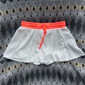 Free People Movement Good Sport Skort White Lace Neon Orange Top Trim NEW SMALL